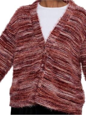 MUSERA Oversized mohair Textured Cardigan